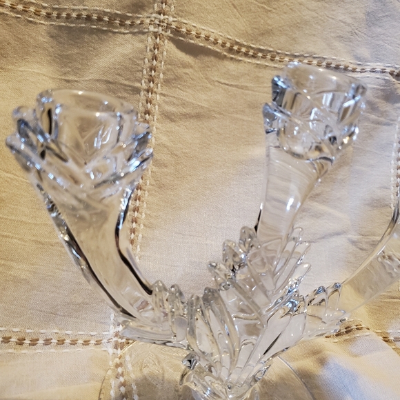 CRYSTAL CANDLEHOLDERS PAIR DUNCAN MILLER #14 GRANDEE TRIPLE LIGHT CANDELABRA - Picture 6 of 11
